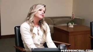 The boss fucked secretary on the table in the office