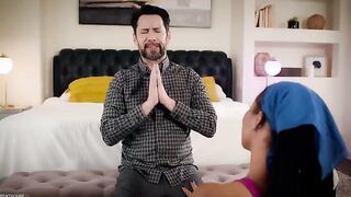 Stepdad caught Kira Noir in a steamy yoga pose scene