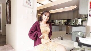 MILF seduced her new stepson to make love in the kitchen