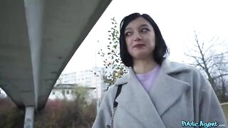 A quiet little brunette gets fucked on the city streets in this hot vid