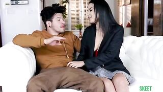 The girl next door has a big cock to ride on