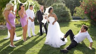 The bride is about to get married but first she has sex with others