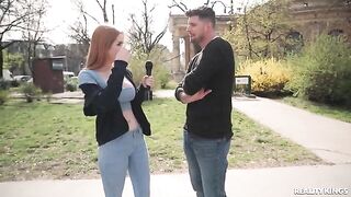 Interboob sex with two redheads in a hot scene