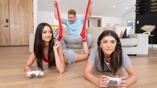 My boyfriend fucked me in front of his friends in the gaming room