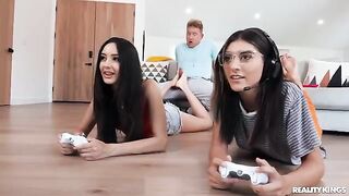 My boyfriend fucked me in front of his friends in the gaming room