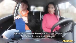 That's how he gave me my license, in a car