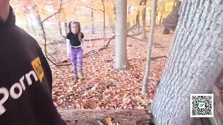 A couple enjoys a passionate walk and sex in the park
