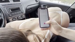Girl made a great blowjob using her phone as a prop in this hot scene
