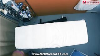 The sexy girl gets a massage from a horny masseur