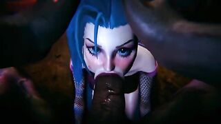 Big black cock for Jinx and Vi in 3D action