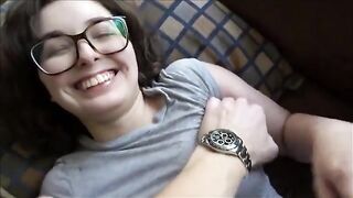 A guy is staying home with his perfect brunette girlfriend