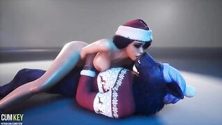 Werewolf banged beauty with huge tits on XXXMAS
