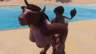 Furry girl from Wild Life series enjoys sex with a man