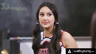 Kendra Spade and Vanna Bardot fucked with cheerleader Eliza Ibarra in detention