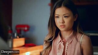 Two cute girls Lulu Chu and Gianna Dior in an intense threesome