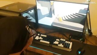 A couple challenged each other to a video game, and the loser had to play along