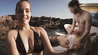 A beautiful German girl is begging to be fucked on her vacation in Sardinia