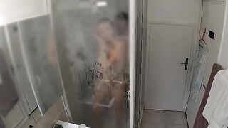 A couple has sex right in the shower, no peace