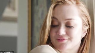 The whore affects the man and makes him cum hard