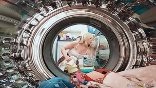 A threesome sex with a hot mom and her silicone tits