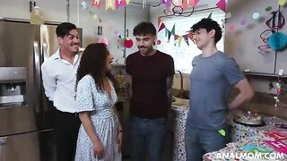 The mom threw an anal party for her friend’s son and his friends