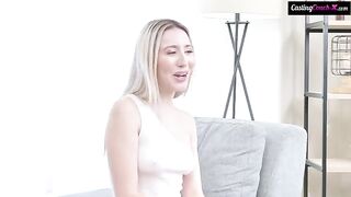 A cute girl tried hard to please during the casting, but it was tough