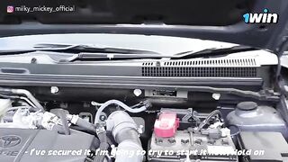 A beautiful girl got fucked by a stranger who helped her fix her car
