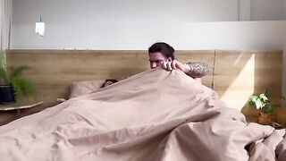 A stepmom offered her bed to a guy, and they got intimate with passionate anal sex