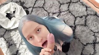 A girl would do anything for an orgasm, even in unusual poses