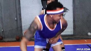 After the ball, we'll try. The guy fucked her in stockings at the gym