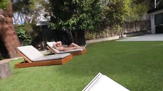 A hot girl got fucked on the lawn of our new summer house