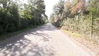 An Amazon girl is fucked by a guy outdoors