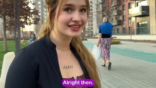 The guy demonstrates to the girl his impressive tool for sex