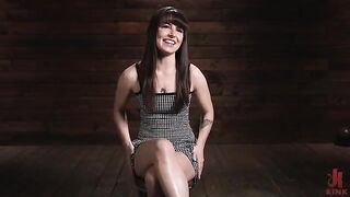 There is a pleasure in binding, and this brunette agrees