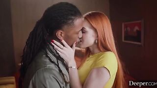 The guy did not get bored with the sexy redhead, who is not shy