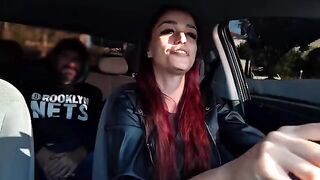 Speeding results in sex with a hot girl and a creampie