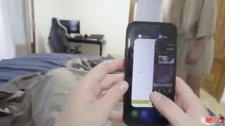 The man came to his stepmom, but she was distracted