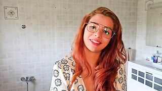 The man licks the wet pussy of the red-haired beauty in HD