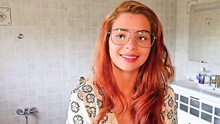 The man licks the wet pussy of the red-haired beauty in HD