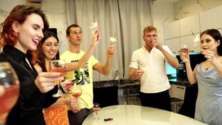 The beginning of a great orgy, where everyone gets fucked hard