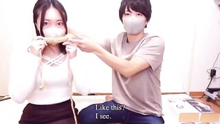 The girl was tied up with ropes and experienced intense sensations