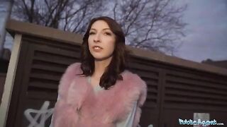 Public agent screwed brunette slut Chanel Kiss in POV style