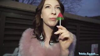 Public agent screwed brunette slut Chanel Kiss in POV style