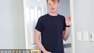 The guy is looking for money around the house and stumbles upon a big dildo