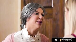 Nice woman Alexis Fawx pretends to be an old maid to have sex with her stepdaughter