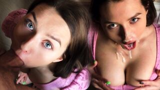 I got a sloppy blowjob from a cute girl with big natural tits, and it was awesome