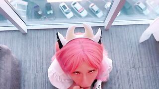 You dare not spit until I cum, or there will be consequences!