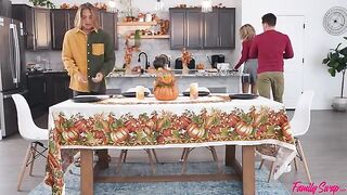 Fellas are fucking in the kitchen with four sexy girls