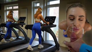 A girl is getting protein from her boyfriend in the gym, it's easier