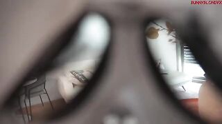 A cute girl met a guest and had great sex with him in doggy style